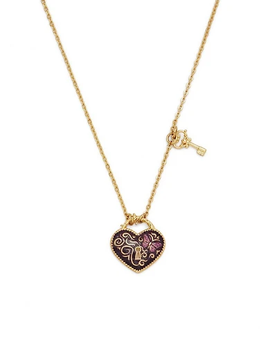 Fable England Eve Heart Lock and Key Necklace in Gold