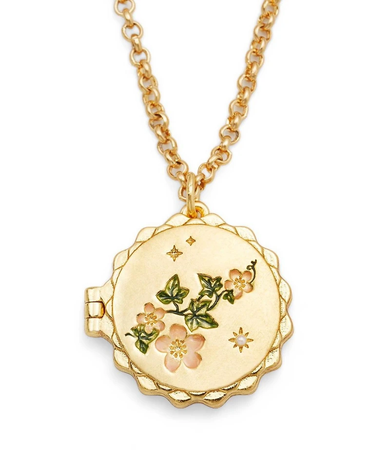 Fable England Ivy Blossom Locket Necklace in Gold