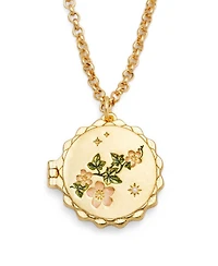 Fable England Ivy Blossom Locket Necklace in Gold