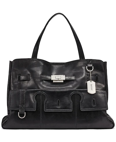Dkny Bryar Faux Leather Structured Laptop-Compatible Satchel