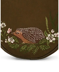 Fable England Chloe Hedgehog Embroidered Faux Suede Circle Bag
