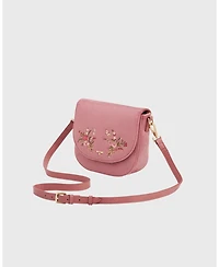 Fable England Beth Floral Posy Embroidered Saddle Bag