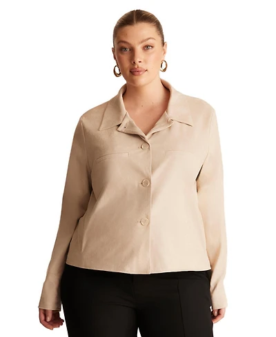 Estelle Plus Rowan Stretch Faux-Suede Jacket
