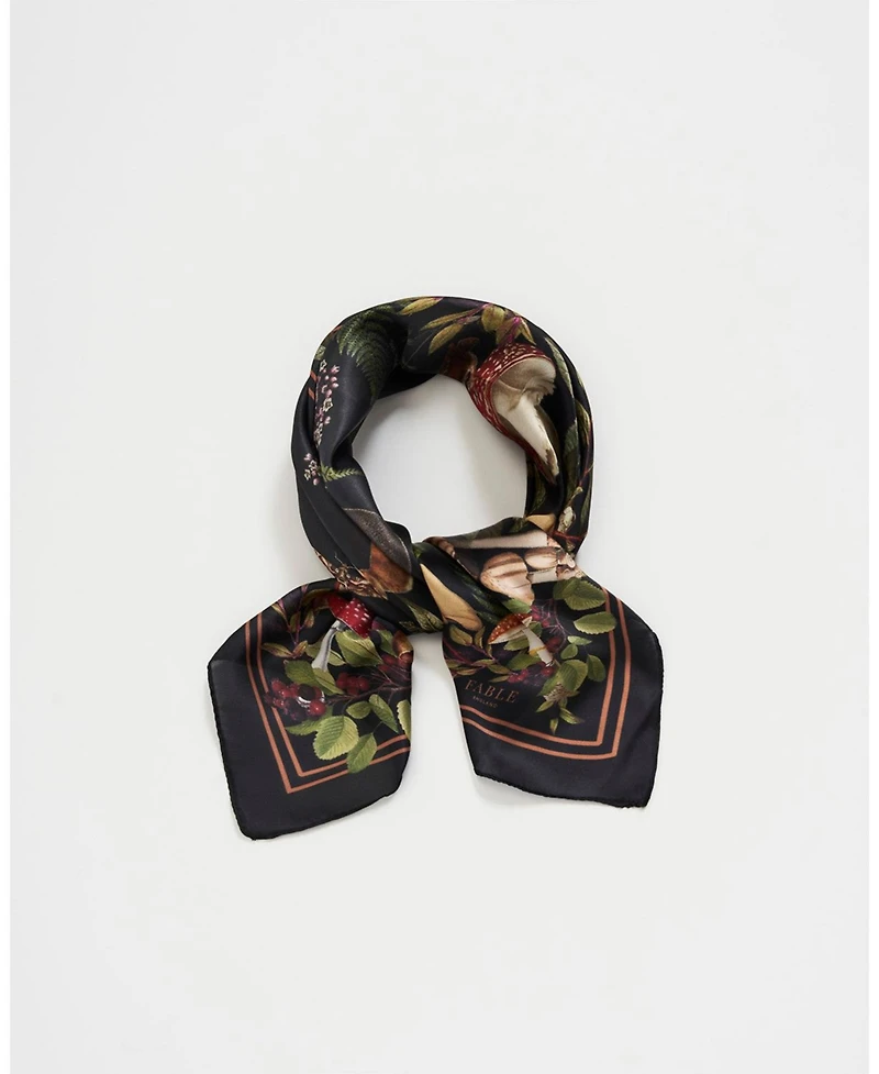 Fable England Women's Orla Mushroom Small Square Scarf
