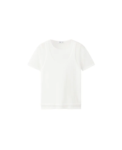 Mango Women's Layered Lightweight Cotton-Blend Sweater