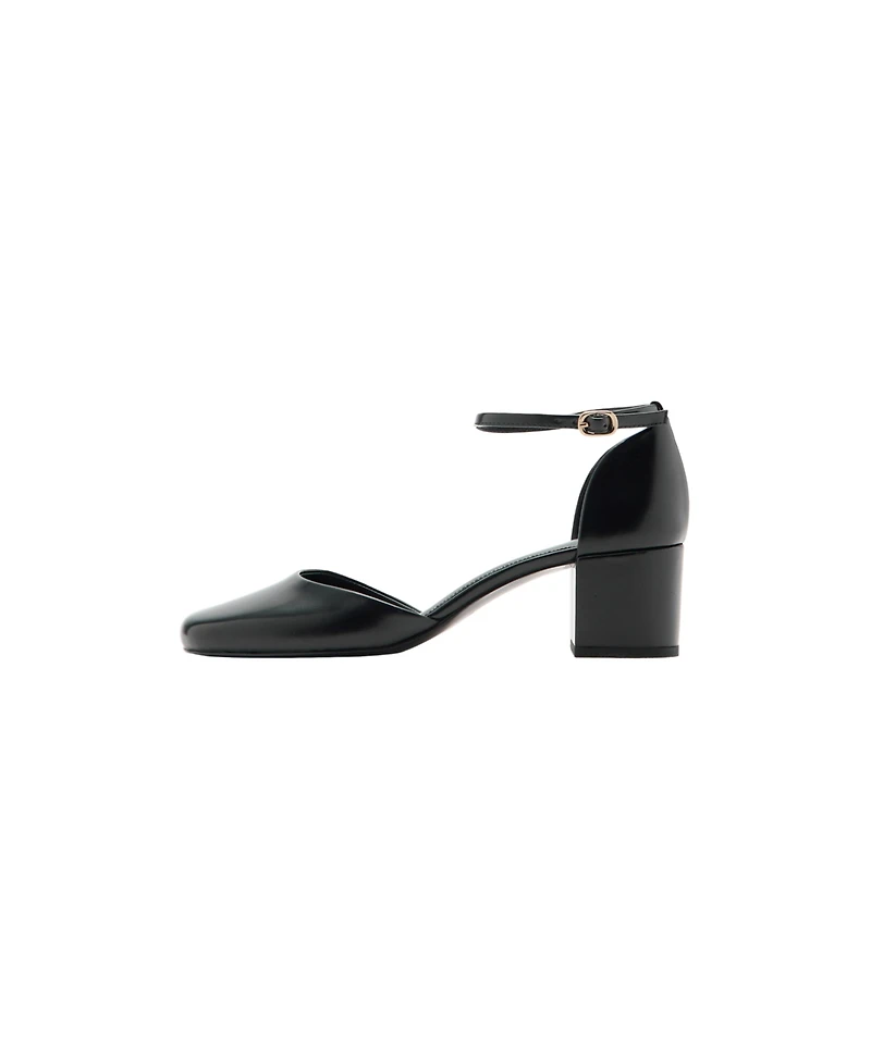 Mango Patent Faux Leather Square-Heel Pumps