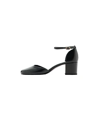 Mango Patent Faux Leather Square-Heel Pumps