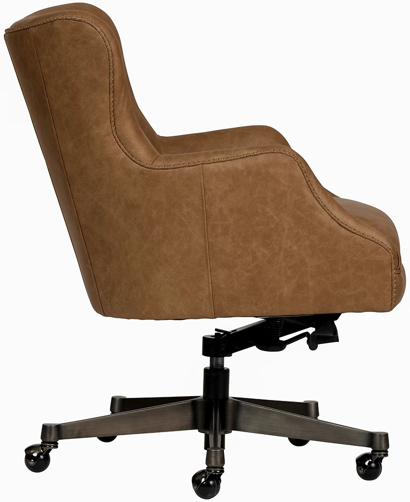Zayden 34" Genuine Leather Swivel Office Chair