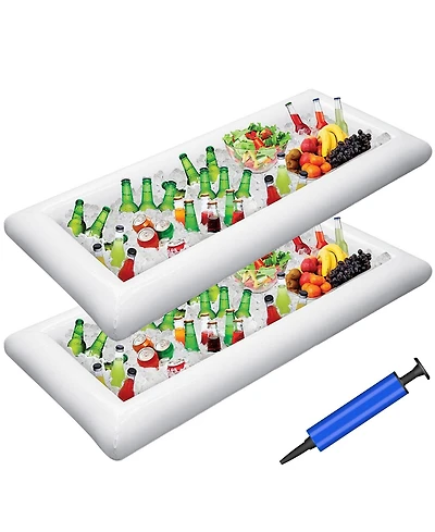 Piscifun Extra Large Inflatable Serving Bar Cooler with Drain Plug for Pool Party Bbq Picnic