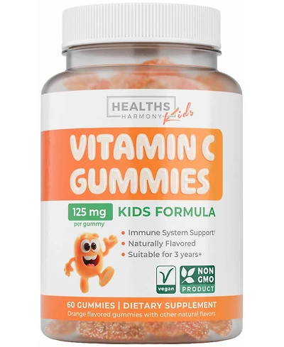 Healths Harmony Kids Vitamin C Gummies, 125 Milligram Vitamin C Per Gummy, 60 Gummies