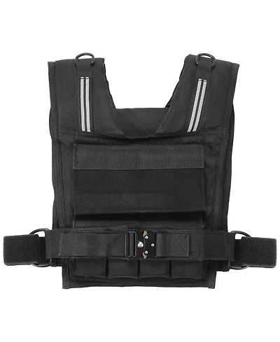 Sugift 35 Lb Adjustable Weighted Vest with 16 Removable Iron Weights and Reflective Stripes