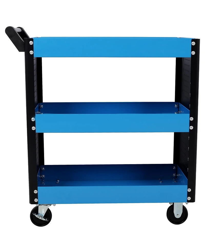 Streamdale Furniture 3 Tier Rolling Tool Cart with Pegboard
