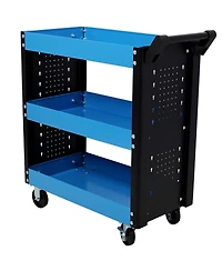 Streamdale Furniture 3 Tier Rolling Tool Cart with Pegboard