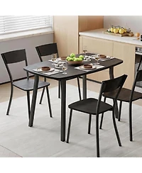 gaomon Dining Table Set for 4 with Trapezoid Back Chairs, 5 Piece 43 Inch Kitchen Table and Chairs Set of 4, Space Saving Square Dining Room Table Set