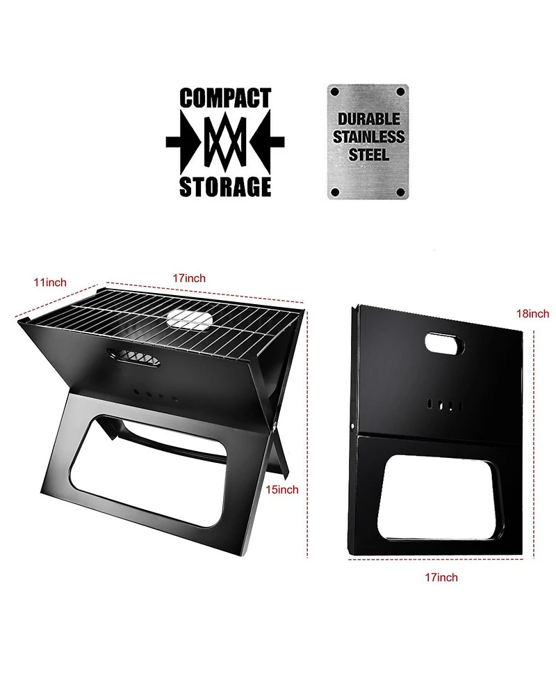 Mountaintop Foldable Bbq Grill Portable Bbq Barbecue Grill Camping Garden Outdoor Travel for Camping Picnic Rv Travel Backyard