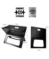 Mountaintop Foldable Bbq Grill Portable Bbq Barbecue Grill Camping Garden Outdoor Travel for Camping Picnic Rv Travel Backyard