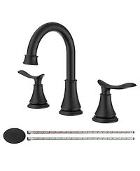 Phying 2-Handle Bathroom Sink Faucet 8 Inch Widespread 3 Hole Vanity Basin Faucet with 360 Degree Swivel Spout Modern Lavatory Sink Faucet