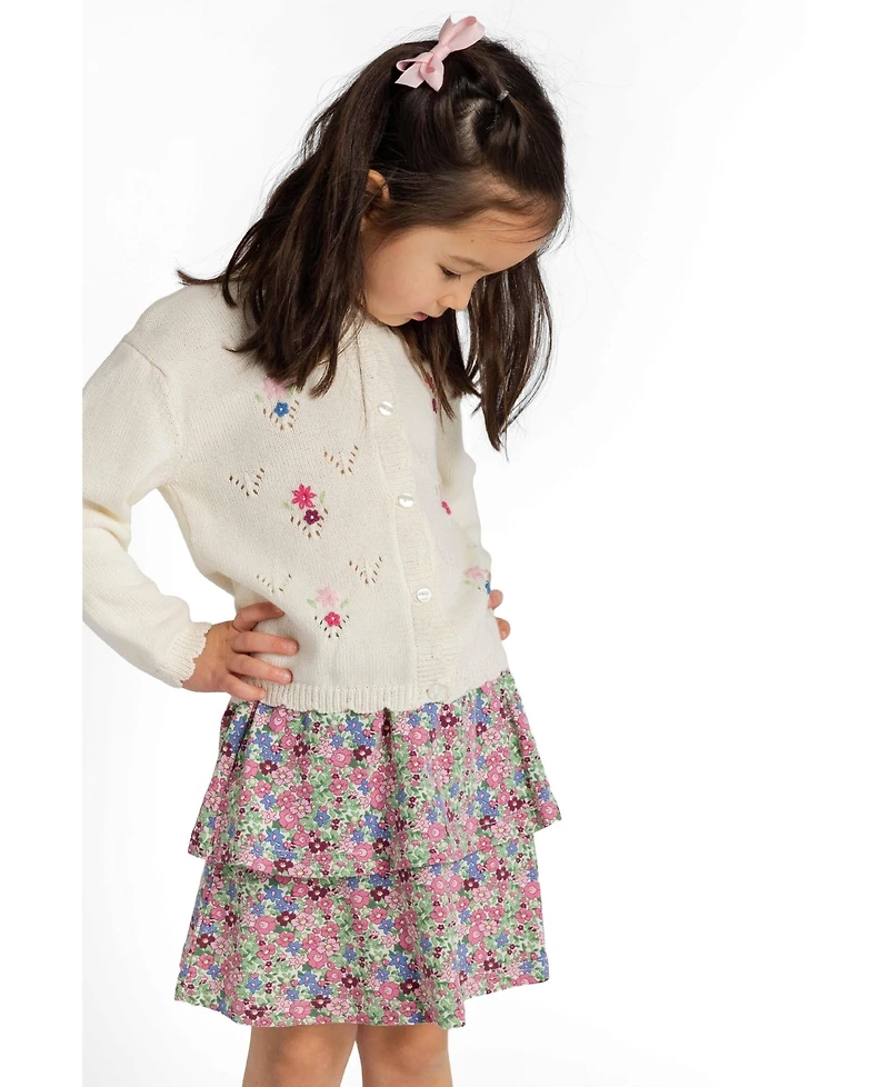 Florence Eiseman Little Girls ( 4 to 6x ) Floral Knit Skirt