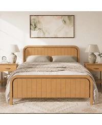 Streamdale Furniture Queen Wood Platform Bed Frame with Headboard