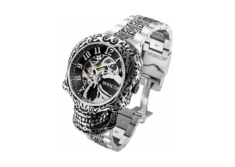 Invicta Artist 31907 Men's 50.5mm Automatic Watch - Black and Silver Dial, Stainless Steel Bracelet