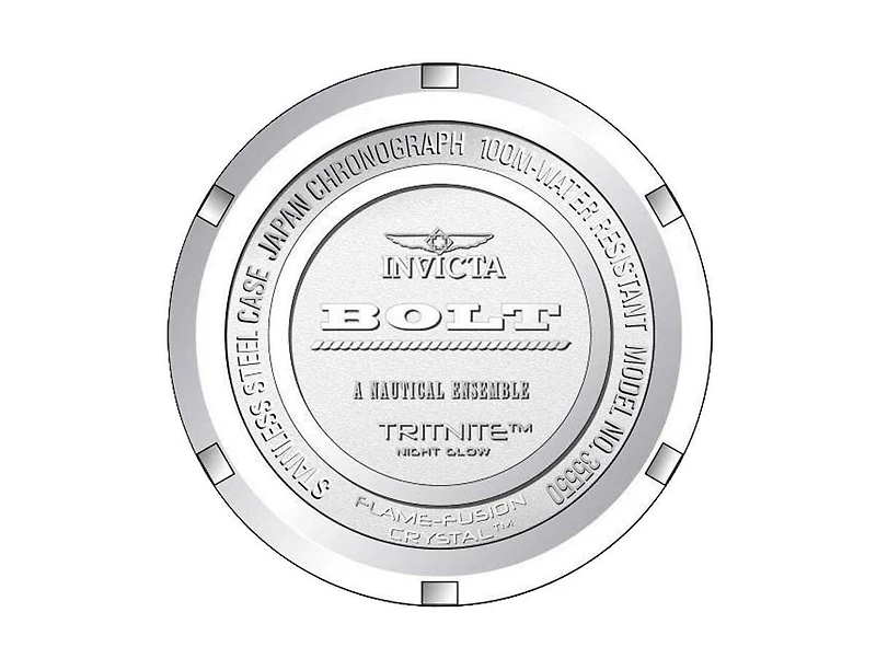 Invicta Bolt 35550 Men's 52mm Quartz Watch - Gunmetal Dial, Gunmetal and Black Steel and Silicone Strap