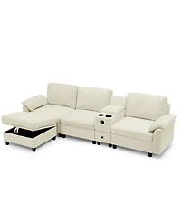 Streamdale Furniture Modern Modular L-Shaped Storage Sectional Sofa