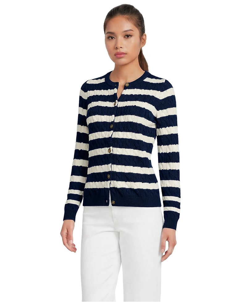 Lands' End Women's Drifter Cable Cardigan Sweater
