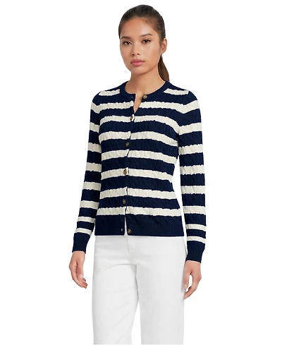 Lands' End Women's Drifter Cable Cardigan Sweater