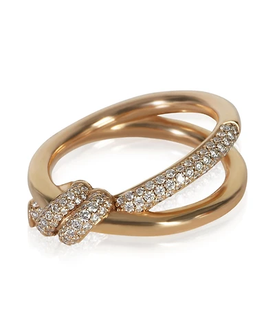 Pre-Owned Tiffany & Co Rose Gold Diamond Double Row Knot Ring