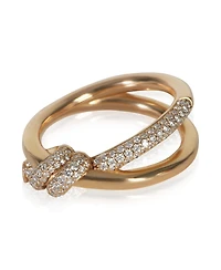 Pre-Owned Tiffany & Co Rose Gold Diamond Double Row Knot Ring
