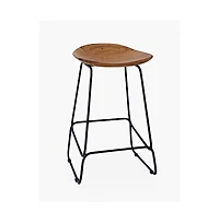 Jofran Solid Acacia 52" Five-Piece Counter Height Dining Set with Backless Barstools