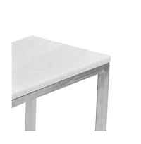 Jofran Aurora Solid Marble Modern Luxury Glam Accent C-Table (Set of 2)