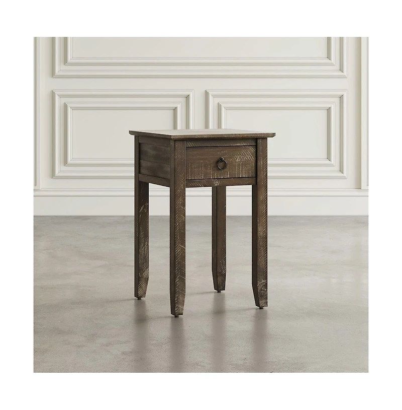 Jofran Devon Farmhouse Distressed Solid Wood End Table
