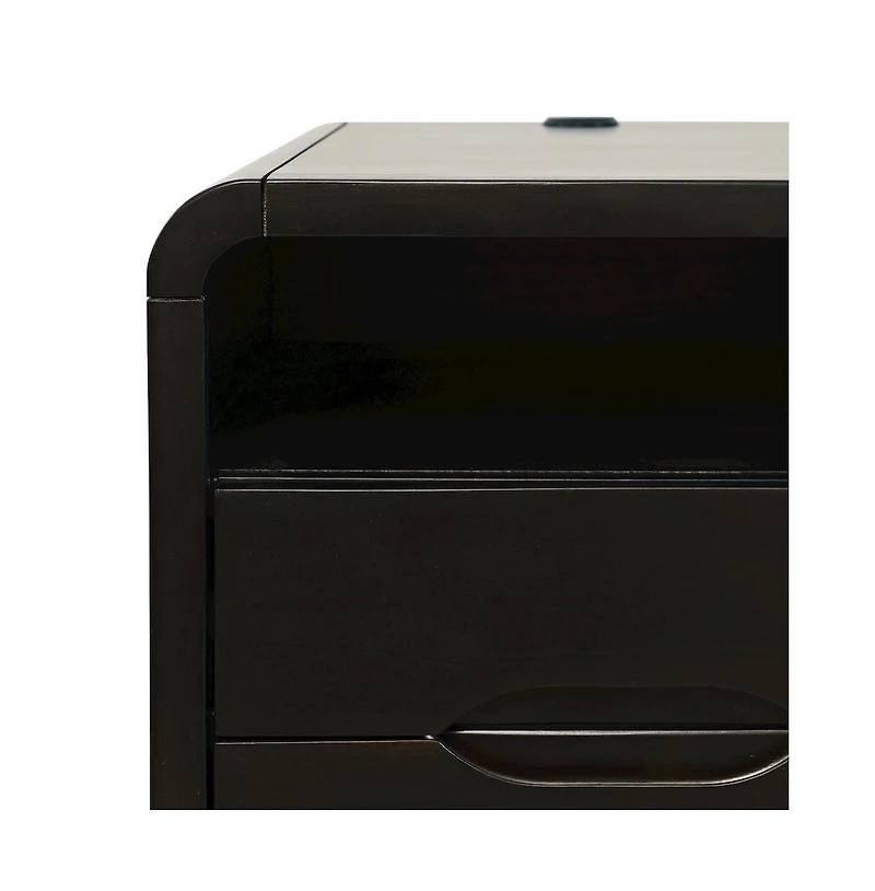 Marlowe Mid-Century Modern Usb Charging Curved Chairside End Table