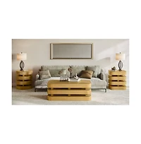 Jofran Brix Mid-Century Modern Floating Sculpture Layered Round End Table
