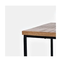 Jofran Brody Square Modern Rustic Solid Wood and Metal Nesting End Tables