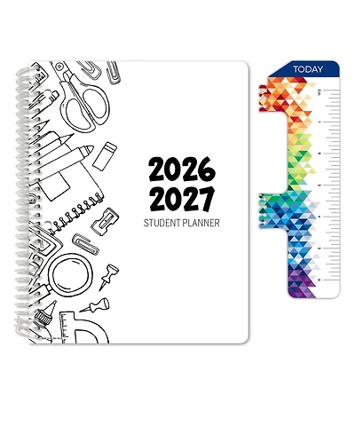 Danrong Middle High School Student Planner Weekly Monthly Academic Matrix With Ruler Bookmark Stickers Study Resource Pages