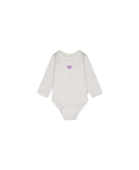 Deux par Deux Baby Girls' Long-Sleeve Onesies, 3-Pack