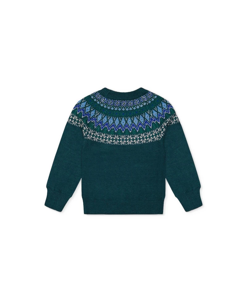Deux par Deux Boys' 4-20 Apres-Ski Fair Isle Raglan Sweater