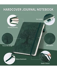 Danrong Hardcover Lined Journal Notebook Thick Paper Lay Flat Elastic Closure Ribbon Bookmark