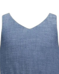 Hope & Henry Little and Big Girl's (6-12) Organic V-Neck Chambray Jumper
