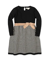 Hope & Henry Little and Big Girls' (6-12) Organic Skater Sweater Dress with Bow