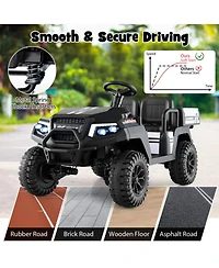 Sugift 24V Kids Golf Cart 2-Seater 4WD Ride on Car with Storage Trunk Awning and Parent Remote Ages 3