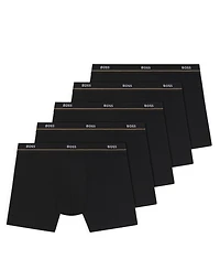 Boss by Hugo Men's Essential Cotton-Blend Logo Boxer Briefs, 5-Pack
