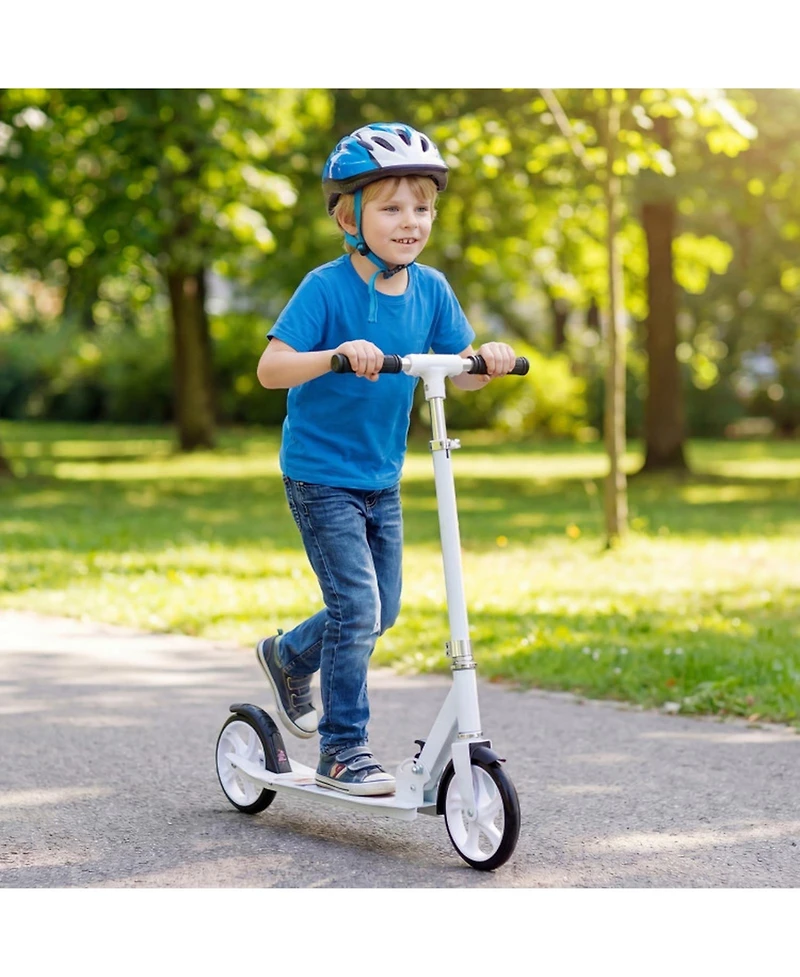 Sugift Folding Aluminum Kick Scooter with Adjustable Height, 220 lb Capacity, Ages 8+
