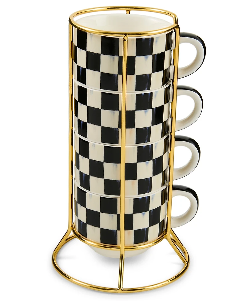 MacKenzie-Childs Courtly Check Cappuccino Cup Tower
