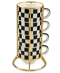 MacKenzie-Childs Courtly Check Cappuccino Cup Tower