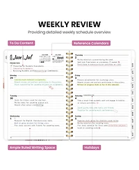 Danrong Academic Planner Monthly Weekly Year Hardcover Organizer For School Office Home