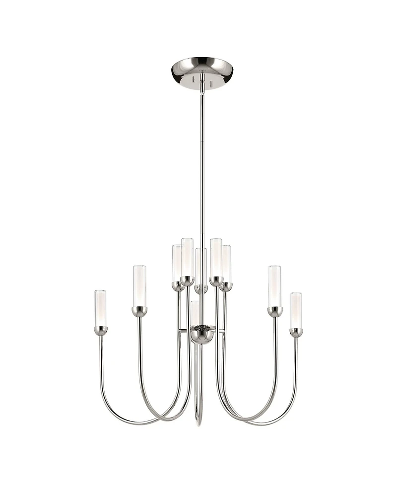 Kichler Moraine 30 Inch Led 10 Light 2-Tier Chandelier in Polished Nickel