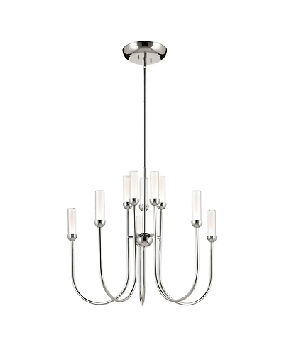 Kichler Moraine 30 Inch Led 10 Light 2-Tier Chandelier in Polished Nickel